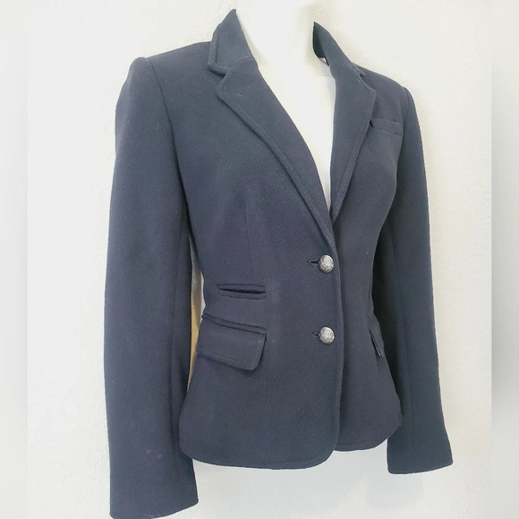 Banana Republic Captains Blazer Blue Cotton Tailored Jacket - Picture 3 of 8